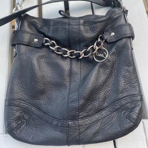 Black leather Coach crossbody